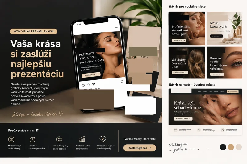 Vizuálny koncept pre kozmetické služby