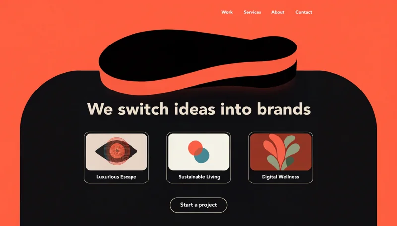 Oranžový web kreatívneho štúdia